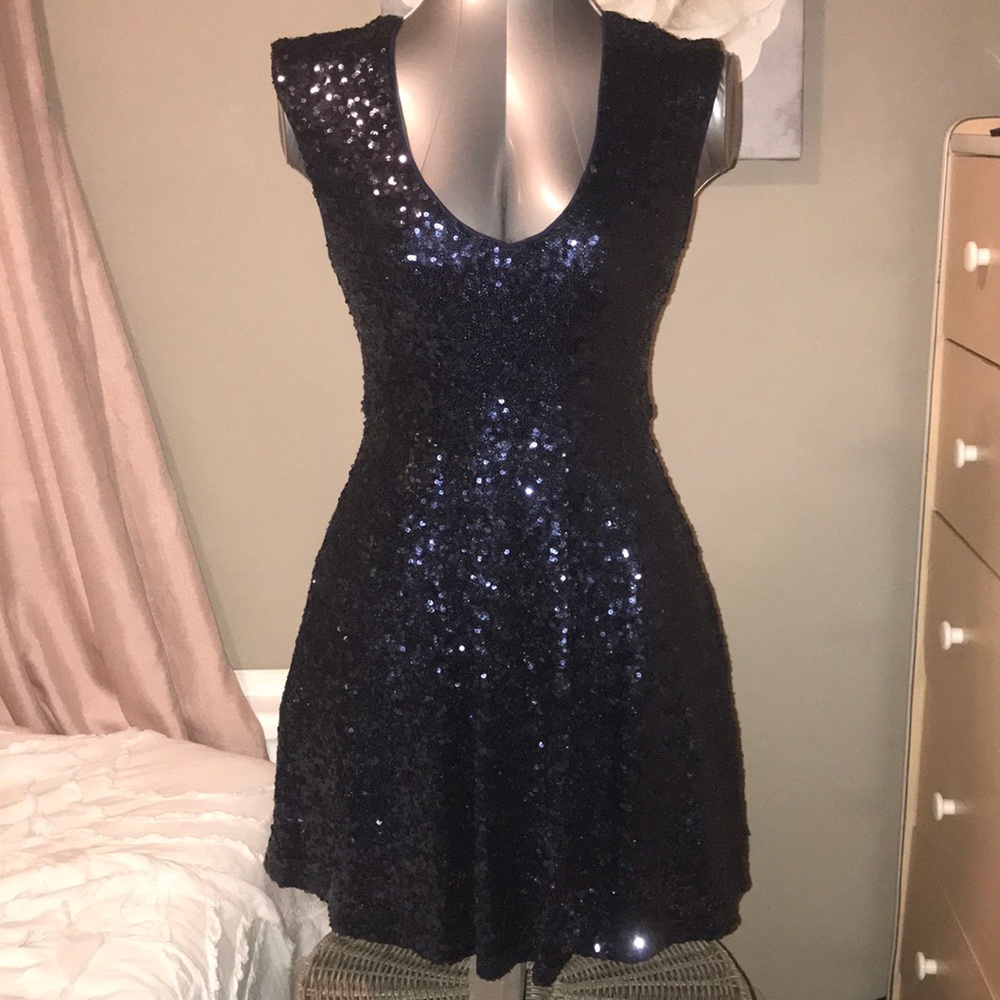 Forever 21 navy sequin dress